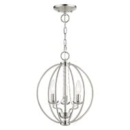 Arabella 3-Light Convertible Mini Chandelier with Semi-Flush in Brushed Nickel