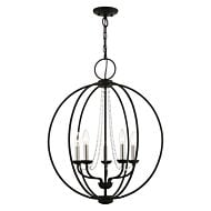 Arabella 5-Light Chandelier in Black w with Brushed Nickel Finish Candles