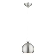 Stockton 1-Light Mini Pendant in Brushed Nickel w with Polished Chrome