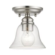 Moreland 1-Light Semi-Flush Mount in Brushed Nickel