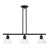 Moreland 3-Light Linear Chandelier in Black