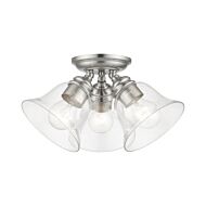 Moreland 3-Light Semi-Flush Mount in Brushed Nickel