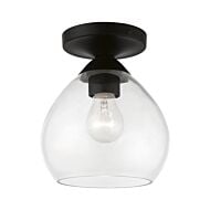 Catania 1-Light Semi-Flush Mount in Black