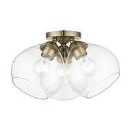 Catania 3-Light Semi-Flush Mount in Antique Brass