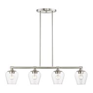 Willow 4-Light Linear Chandelier in Brushed Nickel