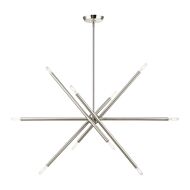 Soho 10-Light Linear Chandelier in Brushed Nickel