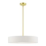 Venlo 4-Light Pendant in Satin Brass w with Shiny White