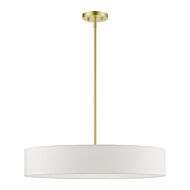 Venlo 5-Light Pendant in Satin Brass w with Shiny White