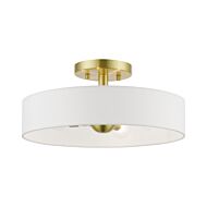 Venlo 4-Light Semi-Flush Mount in Satin Brass w with Shiny White