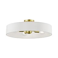 Venlo 4-Light Semi-Flush Mount in Satin Brass w with Shiny White