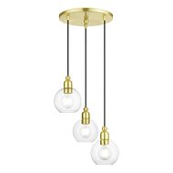 Downtown 3-Light Pendant in Satin Brass