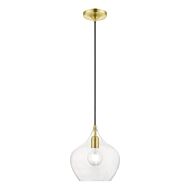 Aldrich 1-Light Pendant in Satin Brass w with Polished Brass