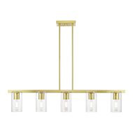 Clarion 5-Light Linear Chandelier in Satin Brass