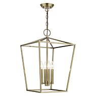 Devone 4-Light Chandelier in Antique Brass