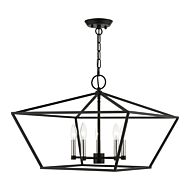 Devone 5-Light Chandelier in Black w with Brushed Nickel