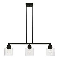 Aragon 3-Light Linear Chandelier in Black