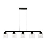 Aragon 5-Light Linear Chandelier in Black