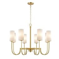 Town and Country 8-Light Chandelier in Satin Brass