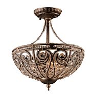 Elizabethan 3-Light Semi-Flush Mount in Dark Bronze