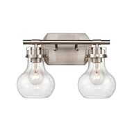 Salamanca 2-Light Bathroom Vanity Light in Satin Nickel