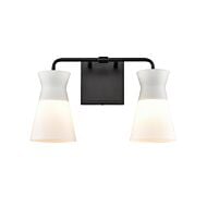 Brookville 2-Light Bathroom Vanity Light in Matte Black