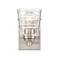 Pulsate 1-Light Bathroom Vanity Light in Satin Nickel