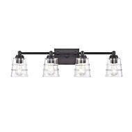 Pulsate 4-Light Bathroom Vanity Light in Matte Black