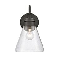 Dovas 1-Light Outdoor Wall Sconce in Textured Black