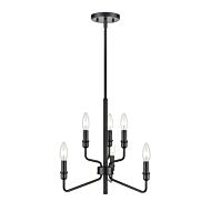 Saginaw 6-Light Chandelier in Matte Black