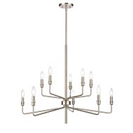 Saginaw 10-Light Chandelier in Satin Nickel