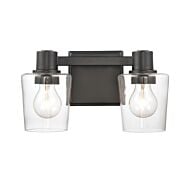 Celia 2-Light Bathroom Vanity Light in Matte Black