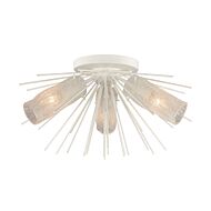 Sea Urchin 3-Light Semi-Flush Mount in White Coral