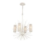 Sea Urchin 4-Light Chandelier in White Coral