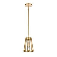 Open Louvers 1-Light Mini Pendant in Champagne Gold