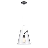 Trustle 1-Light Pendant in Matte Black