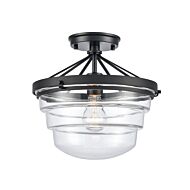 Boyer 1-Light Semi-Flush Mount in Matte Black