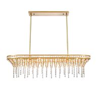 Fantania 4-Light Linear Chandelier in Champagne Gold