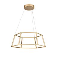 Minimalist 1-Light LED Pendant in Soft Gold