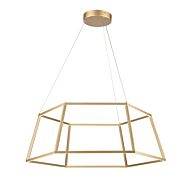 Minimalist 1-Light LED Pendant in Soft Gold