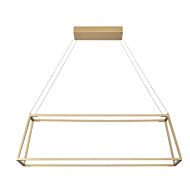 Minimalist 1-Light LED Linear Chandelier in Soft Gold