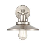 English Pub 1-Light Wall Sconce in Satin Nickel