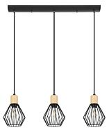 Palmorla 3-Light Pendant in Structured Black