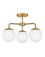 Julep 3-Light LED Semi-Flush Mount in Lacquered Brass