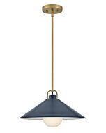 Milo 1-Light LED Pendant in Lacquered Brass