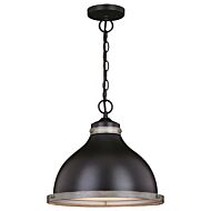 Sheffield 1-Light Pendant in New Bronze and Distressed Ash with Light Silver Inner