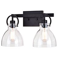 Ogden 2-Light Bathroom Vanity Light in Matte Black