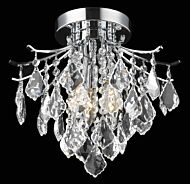 Amelia 3-Light Flush Mount in Chrome