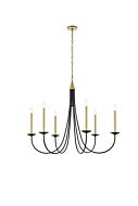 Cohen 6-Light Pendant in Black And Brass