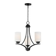 Deven 3-Light Chandelier in Black