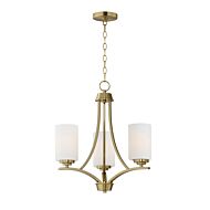 Deven 3-Light Chandelier in Satin Brass